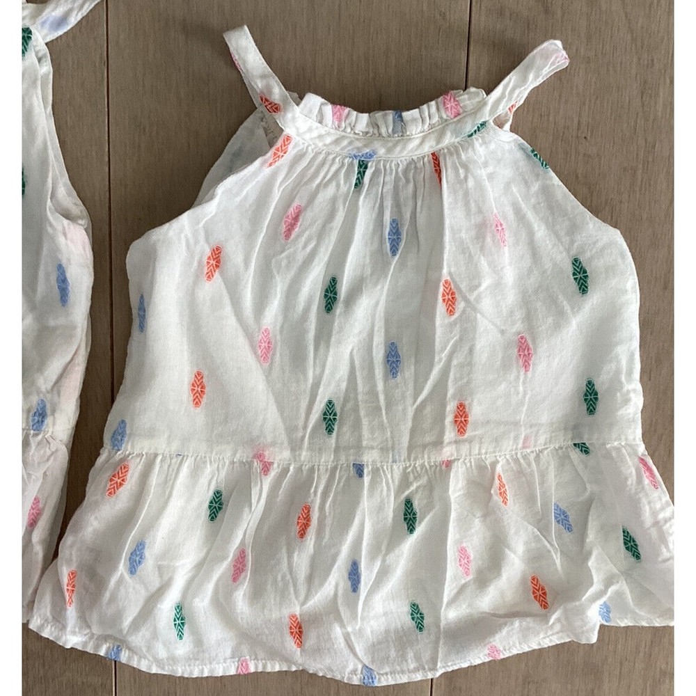 BABY GAP GIRLS 4 white boho halter top shirt sleeveless twins?